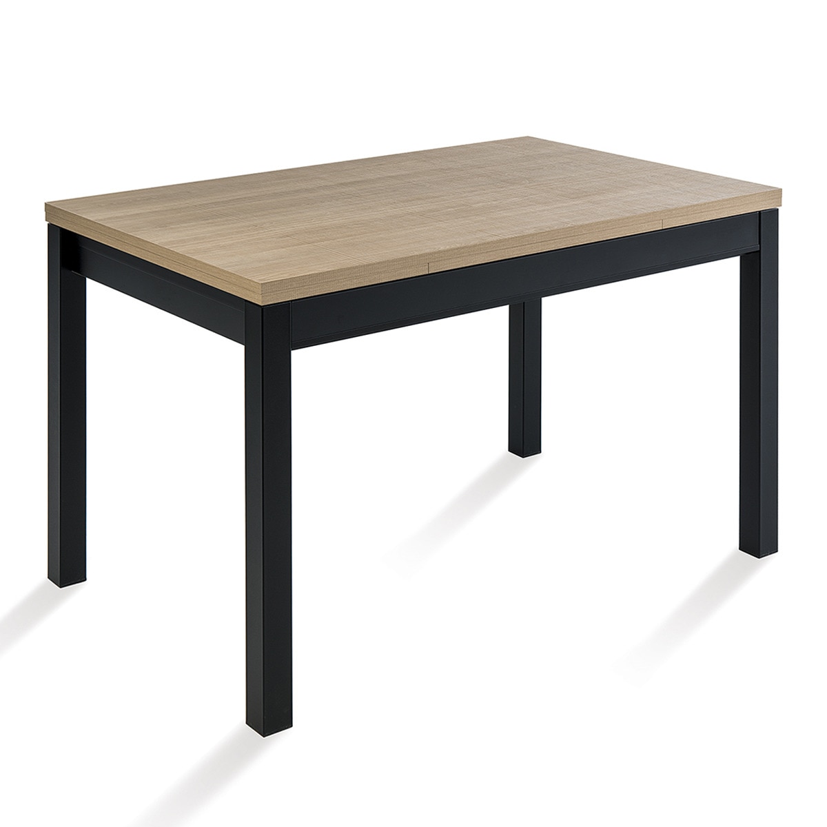 Mesa extensible con superficie laminada Menta - Negro / Roble hera 70 x 110 x 76 cm Negro / Roble hera-1