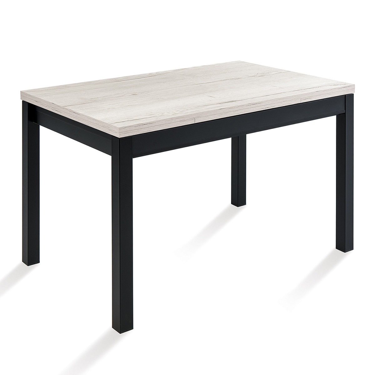 Mesa extensible con superficie laminada Menta - Negro / Halifax blanco 70 x 110 x 76 cm Negro / Halifax blanco-1