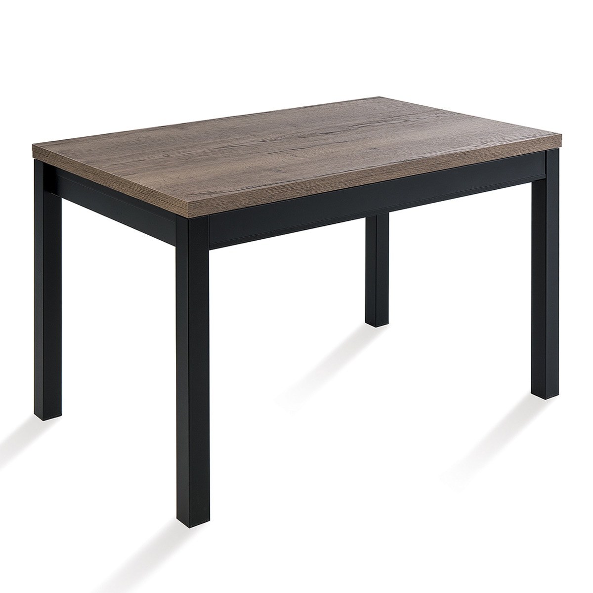 Mesa extensible con superficie laminada Menta - Negro / Halifax tabaco 70 x 110 x 76 cm Negro / Halifax tabaco-1