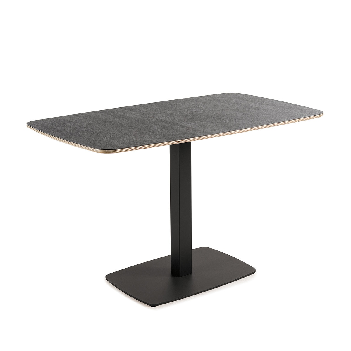 Mesa Semi-Oval com Superfície Compacta Padua Preto/Compacto Rapsódia-1