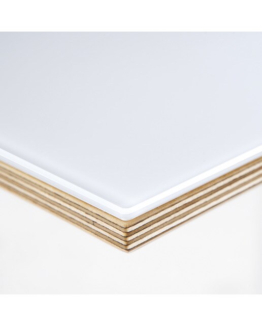 Mesa com Superfície de Vidro Padua Preto/Cristal Branco-2