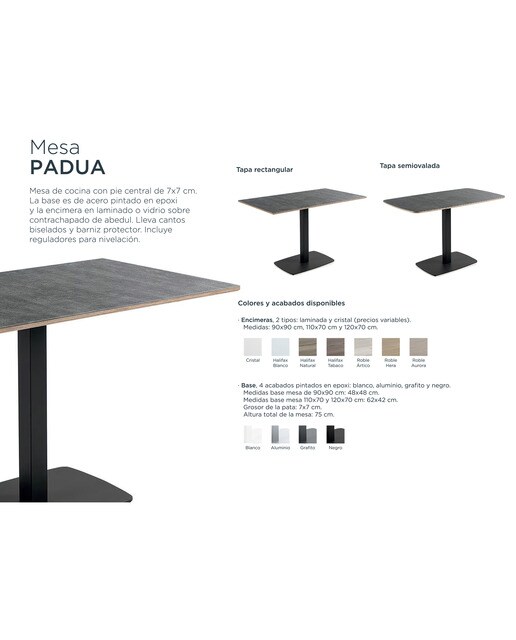 Mesa com Superfície de Vidro Padua Preto/Cristal Branco-3