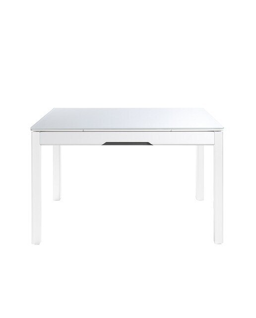 Imagen 2 de Mesa extensible de cristal Freed - Blanco / Blanco 100 cm Blanco / Blanco