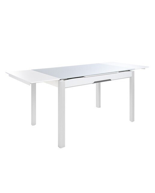 Imagen 4 de Mesa extensible de cristal Freed - Blanco / Blanco 100 cm Blanco / Blanco