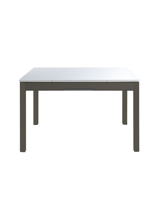 Imagen 2 de Mesa extensible de cristal Freed - Blanco / Topo 100 cm Blanco / Topo