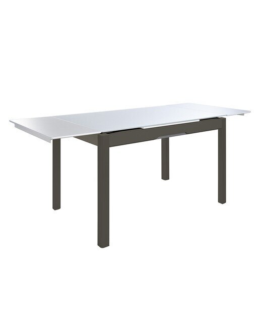 Imagen 4 de Mesa extensible de cristal Freed - Blanco / Topo 100 cm Blanco / Topo