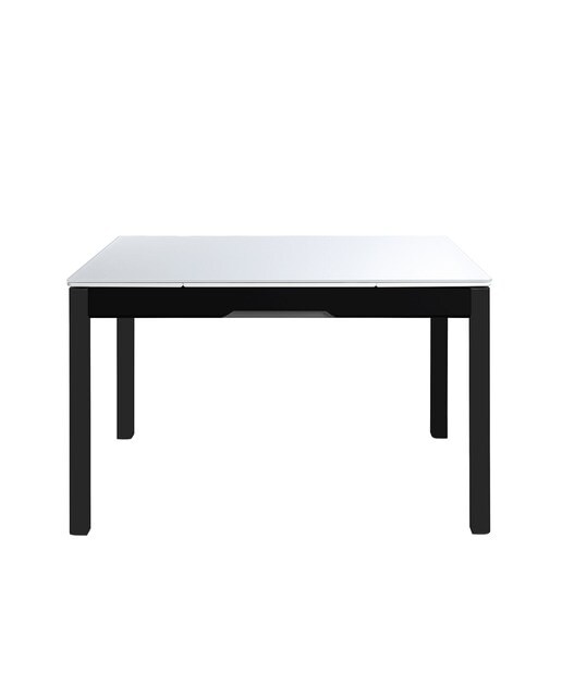 Imagen 2 de Mesa extensible de cristal Freed - Blanco / Negro 100 cm Blanco / Negro
