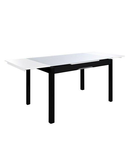 Imagen 4 de Mesa extensible de cristal Freed - Blanco / Negro 100 cm Blanco / Negro