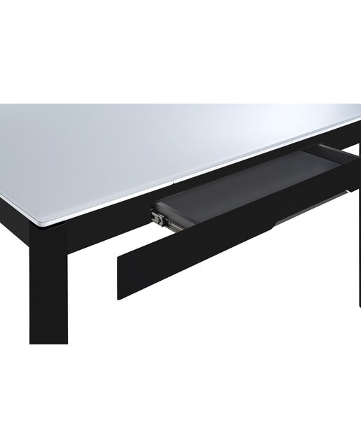 Imagen 5 de Mesa extensible de cristal Freed - Blanco / Negro 100 cm Blanco / Negro