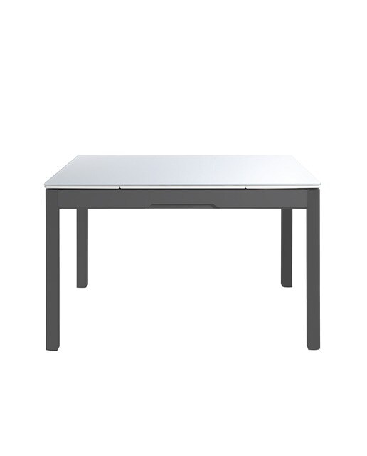 Mesa extensible de cristal Freed - Blanco / Grafito 100 cm Blanco / Grafito-2