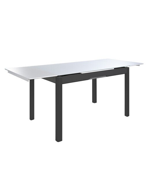 Mesa extensible de cristal Freed - Blanco / Grafito 100 cm Blanco / Grafito-4