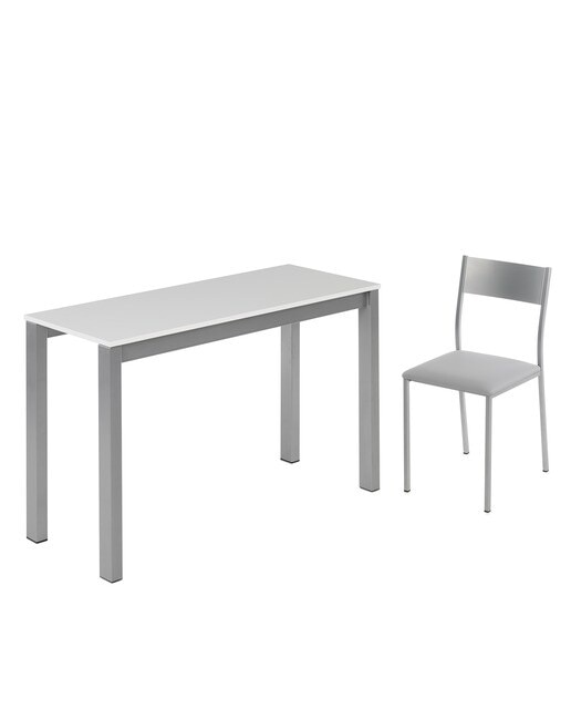 Imagen 6 de Mesa extensible con superficie laminada Ginger - Blanco / Aluminio 100 cm Blanco / Aluminio