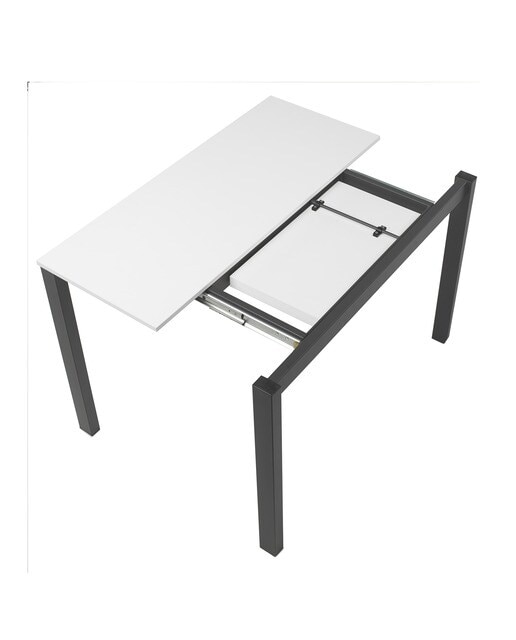Imagen 5 de Mesa extensible con superficie laminada Ginger - Blanco / Antracita 100 cm Blanco / Antracita