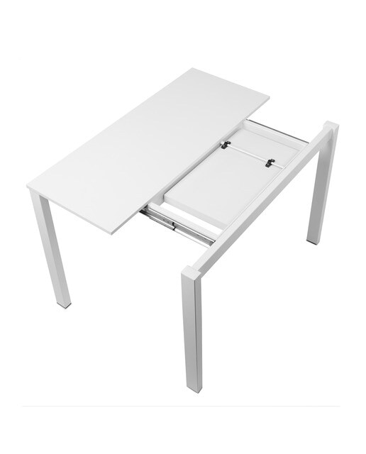 Imagen 5 de Mesa extensible con superficie laminada Ginger - Blanco / Blanco 100 cm Blanco / Blanco