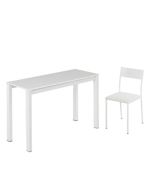 Imagen 6 de Mesa extensible con superficie laminada Ginger - Blanco / Blanco 100 cm Blanco / Blanco