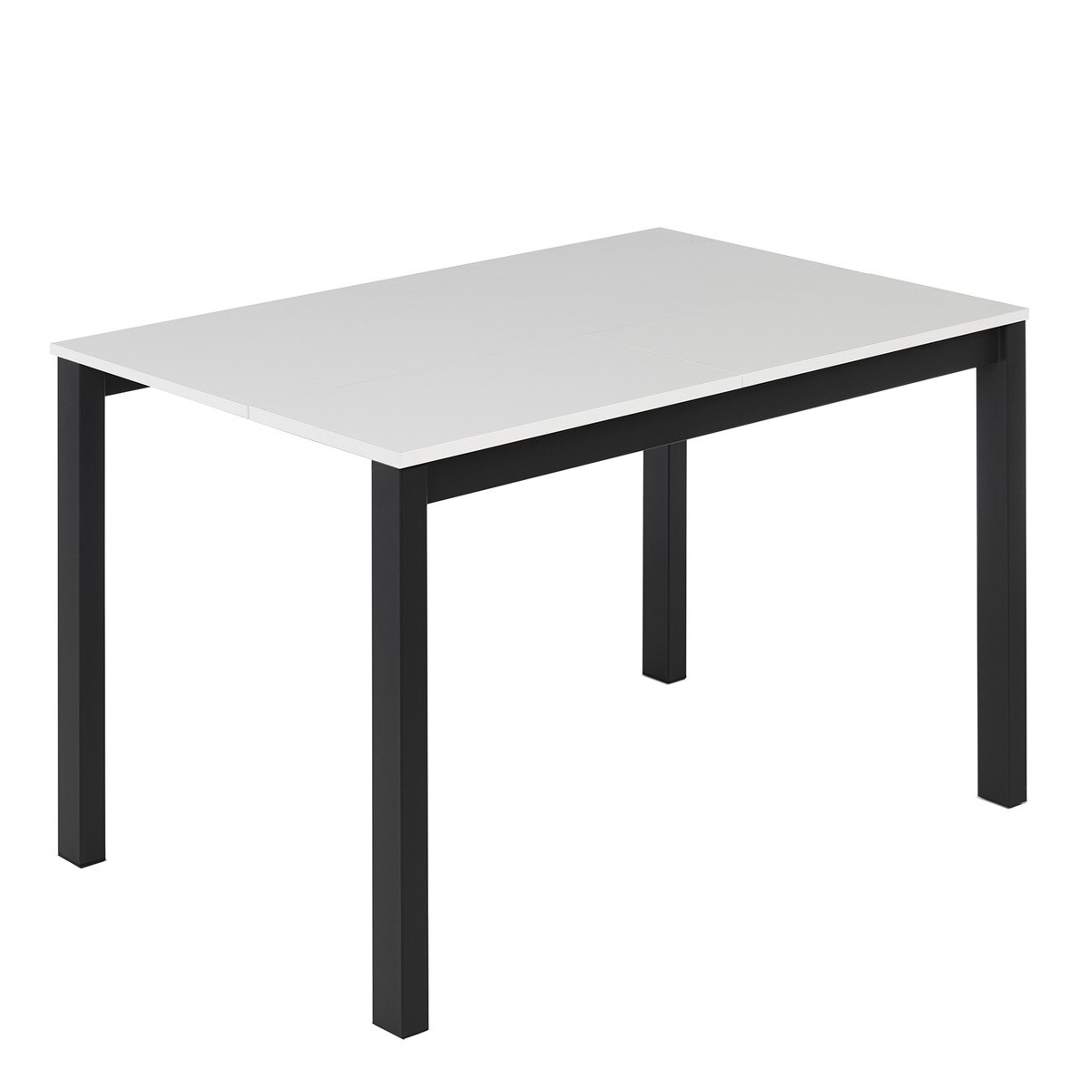 Mesa extensible con superficie laminada Ginger - Blanco / Negro 100 cm Blanco / Negro-1