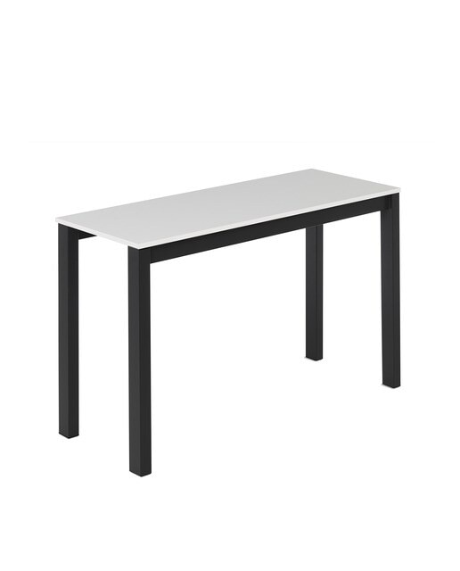 Mesa extensible con superficie laminada Ginger - Blanco / Negro 100 cm Blanco / Negro-2