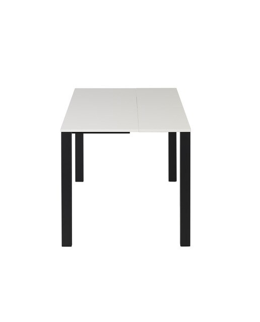Mesa extensible con superficie laminada Ginger - Blanco / Negro 100 cm Blanco / Negro-3
