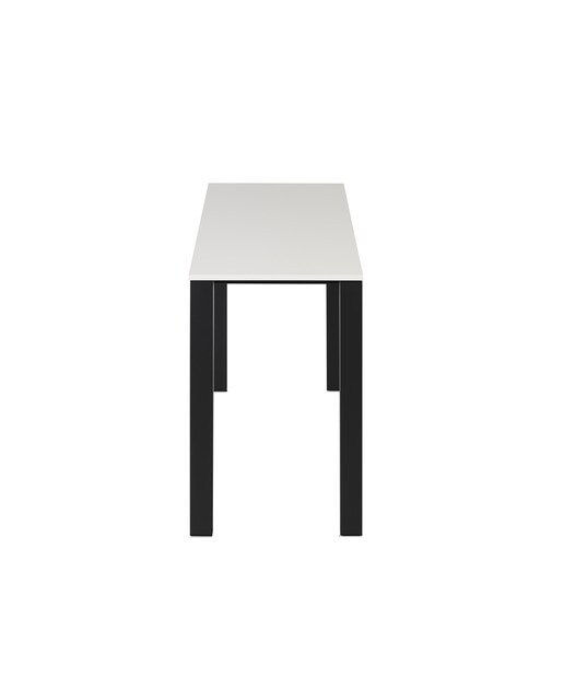 Mesa extensible con superficie laminada Ginger - Blanco / Negro 100 cm Blanco / Negro-4