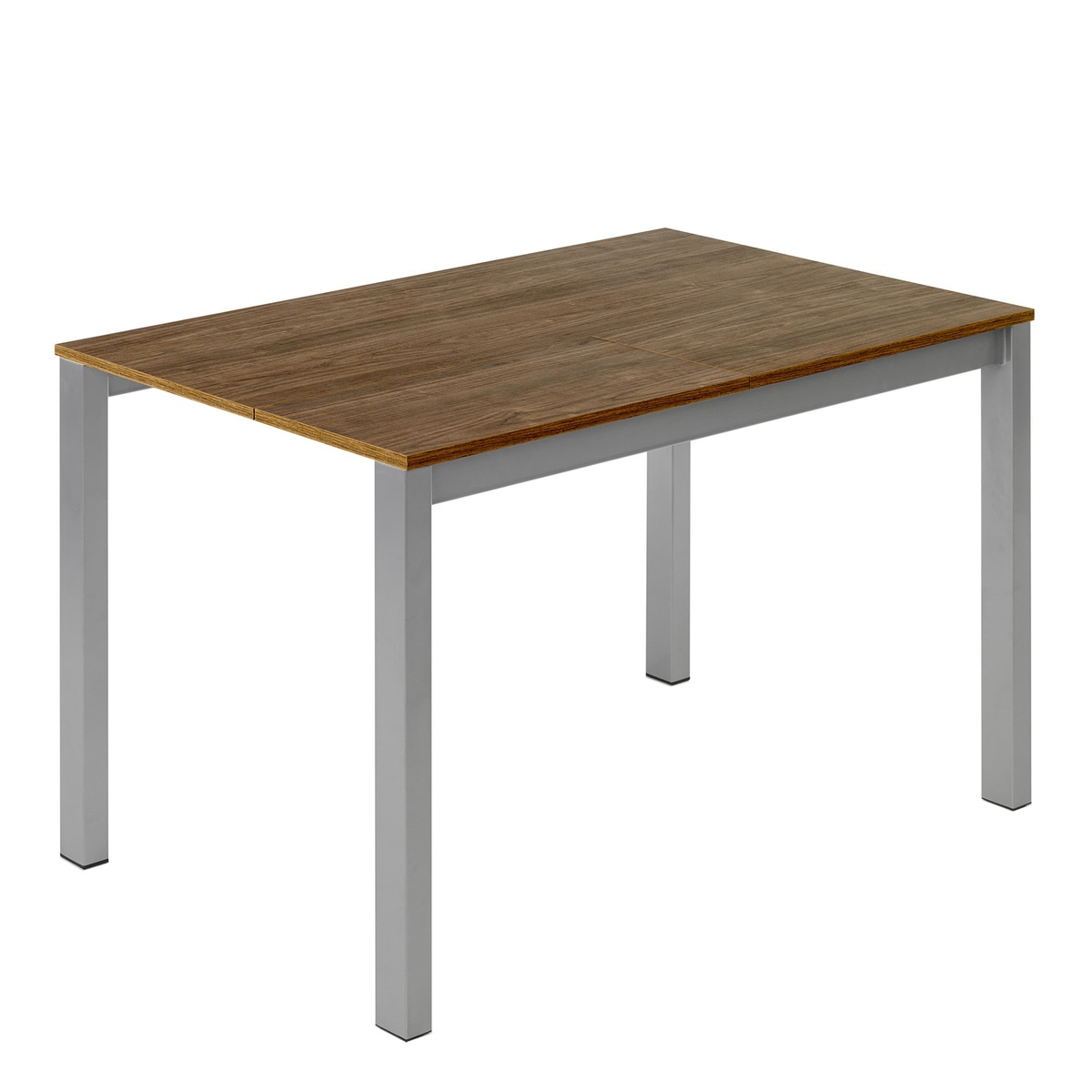 Mesa extensible con superficie laminada Ginger - Nogal / Aluminio 100 cm Nogal / Aluminio-1