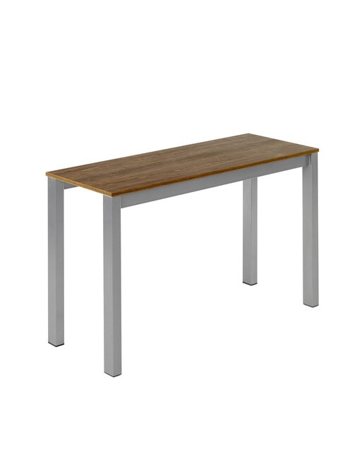 Mesa extensible con superficie laminada Ginger - Nogal / Aluminio 100 cm Nogal / Aluminio-2