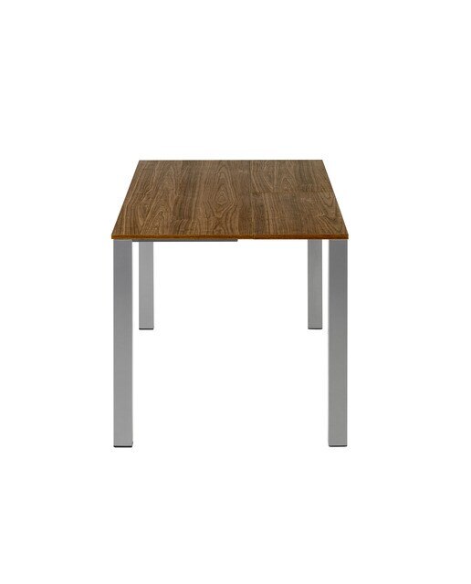 Mesa extensible con superficie laminada Ginger - Nogal / Aluminio 100 cm Nogal / Aluminio-3