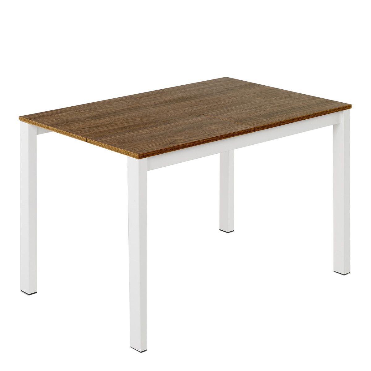 Mesa extensible con superficie laminada Ginger - Nogal / Blanco 100 cm Nogal / Blanco-1