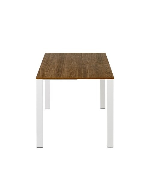 Mesa extensible con superficie laminada Ginger - Nogal / Blanco 100 cm Nogal / Blanco-3