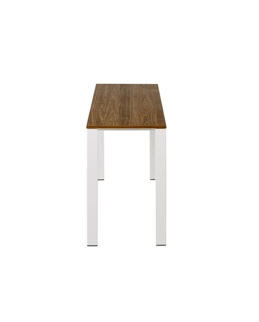 Mesa extensible con superficie laminada Ginger - Nogal / Blanco 100 cm Nogal / Blanco-4