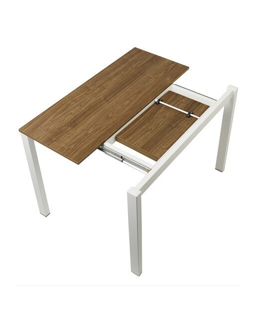 Mesa extensible con superficie laminada Ginger - Nogal / Blanco 100 cm Nogal / Blanco-5