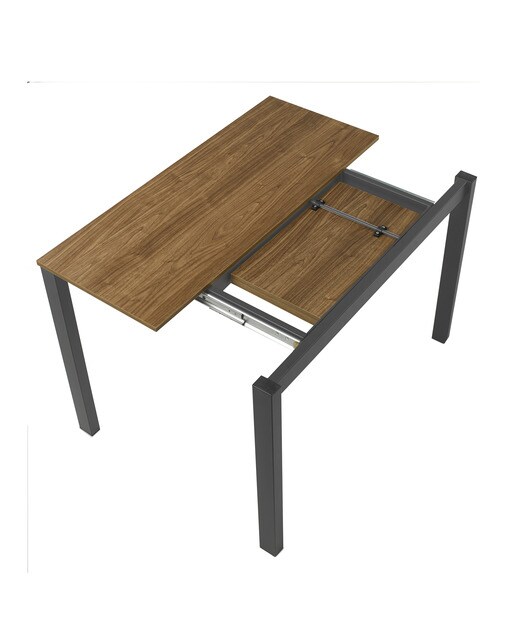 Mesa extensible con superficie laminada Ginger - Nogal / Antracita 100 cm Nogal / Antracita-5