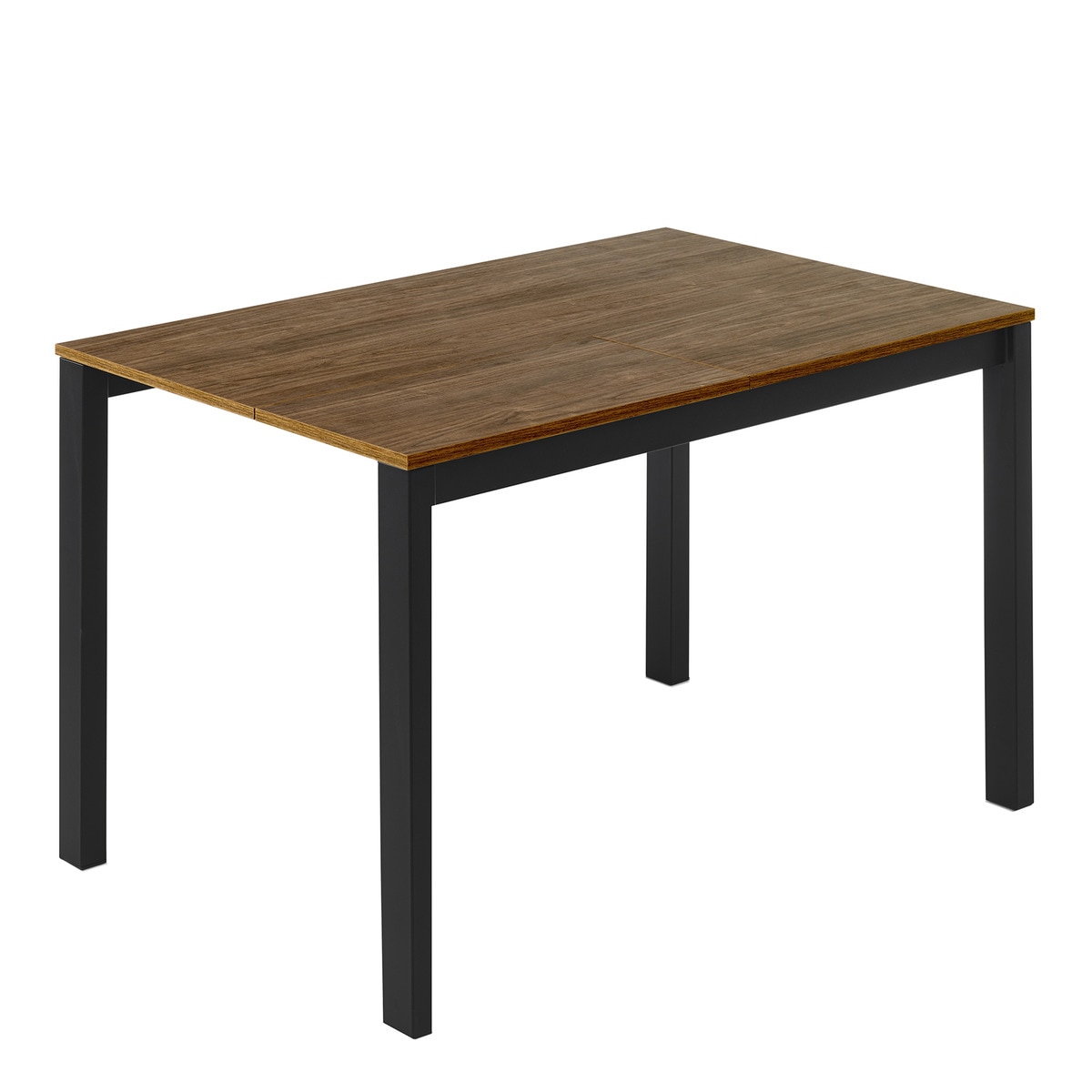 Mesa extensible con superficie laminada Ginger - Nogal / Negro 100 cm Nogal / Negro-1