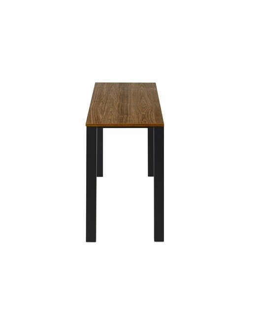 Mesa extensible con superficie laminada Ginger - Nogal / Negro 100 cm Nogal / Negro-4