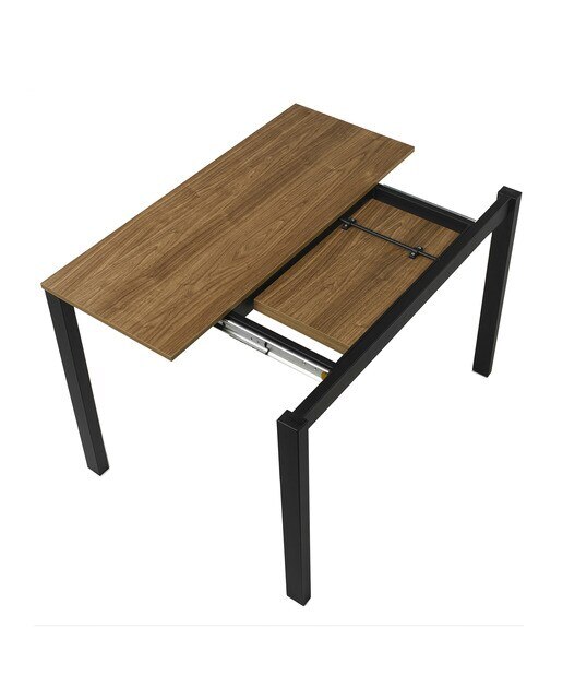 Mesa extensible con superficie laminada Ginger - Nogal / Negro 100 cm Nogal / Negro-5