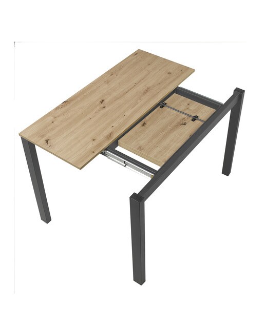Mesa extensible con superficie laminada Ginger - Roble / Antracita 100 cm Roble / Antracita-5