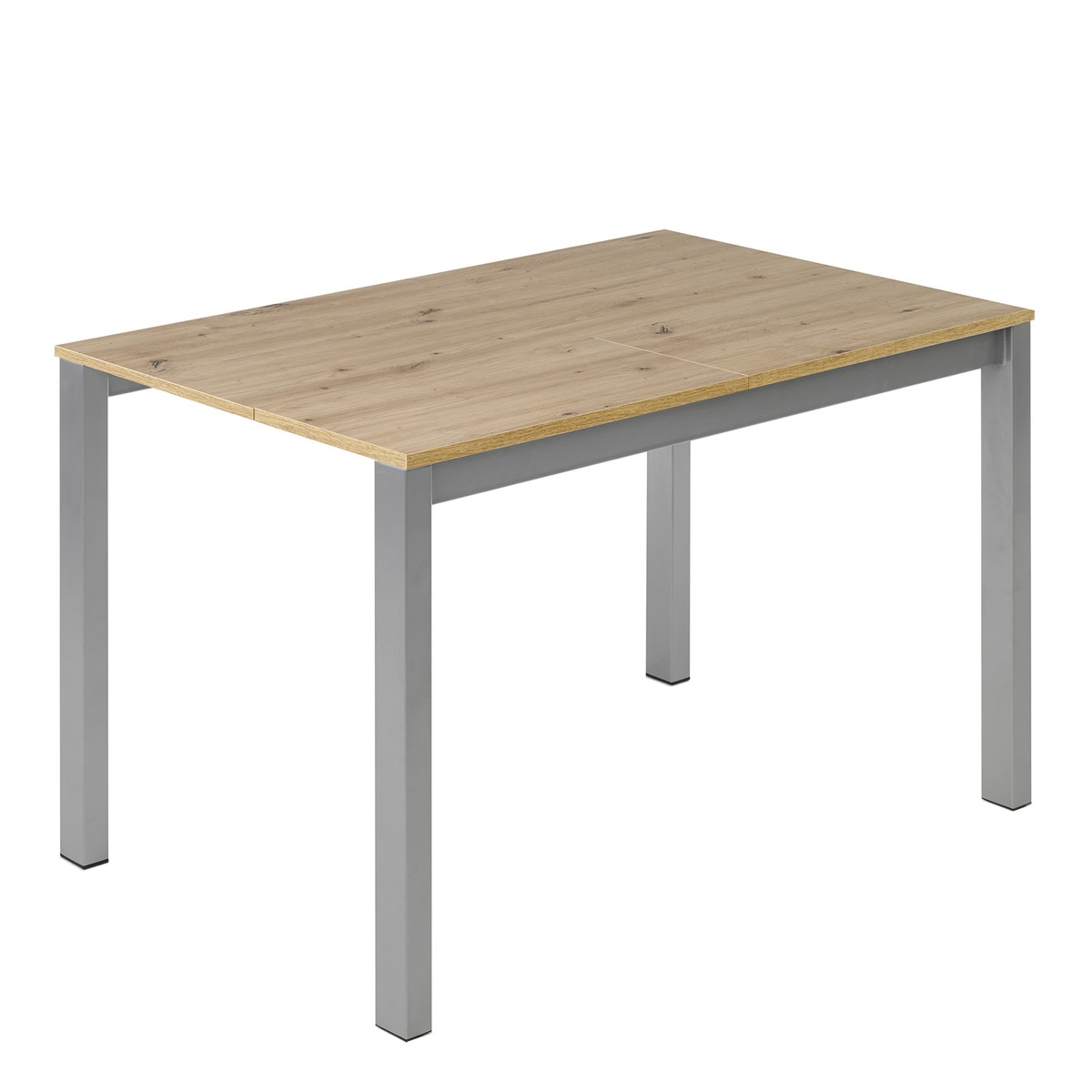 Mesa extensible con superficie laminada Ginger - Roble / Aluminio 100 cm Roble / Aluminio-1