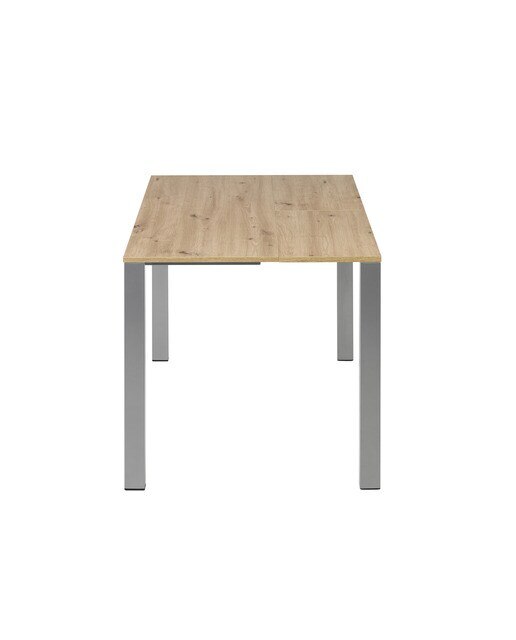 Mesa extensible con superficie laminada Ginger - Roble / Aluminio 100 cm Roble / Aluminio-3