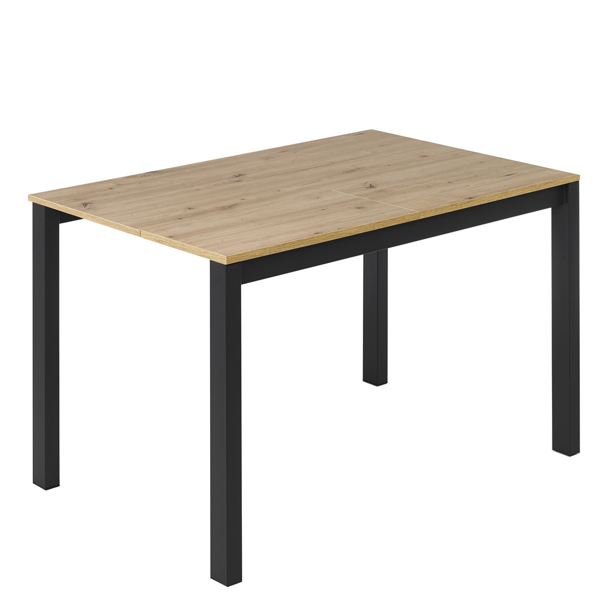 Mesa extensible con superficie laminada Ginger - Roble / Negro 100 cm Roble / Negro-1