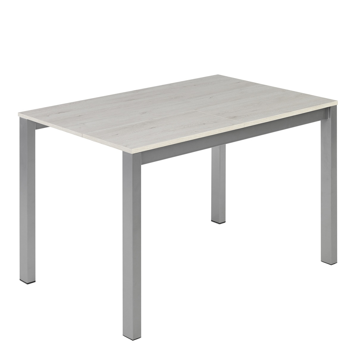 Mesa extensible con superficie laminada Ginger - Roble blanco / Aluminio 100 cm Roble blanco / Aluminio-1