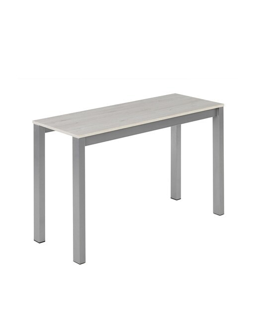 Mesa extensible con superficie laminada Ginger - Roble blanco / Aluminio 100 cm Roble blanco / Aluminio-2