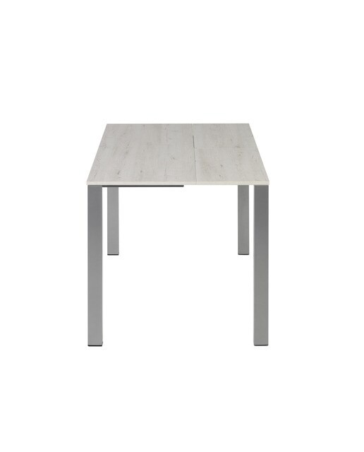 Mesa extensible con superficie laminada Ginger - Roble blanco / Aluminio 100 cm Roble blanco / Aluminio-3