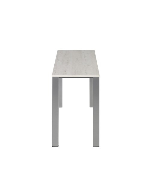 Mesa extensible con superficie laminada Ginger - Roble blanco / Aluminio 100 cm Roble blanco / Aluminio-4