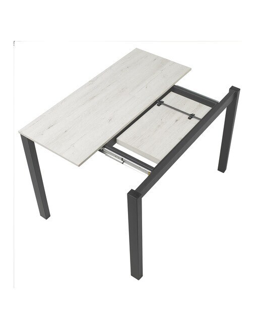 Mesa extensible con superficie laminada Ginger - Roble blanco / Antracita 100 cm Roble blanco / Antracita-5