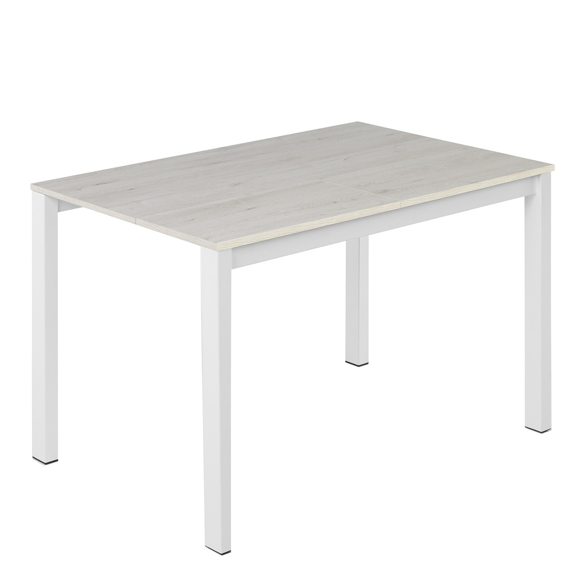 Mesa extensible con superficie laminada Ginger - Roble blanco / Blanco 100 cm Roble blanco / Blanco-1