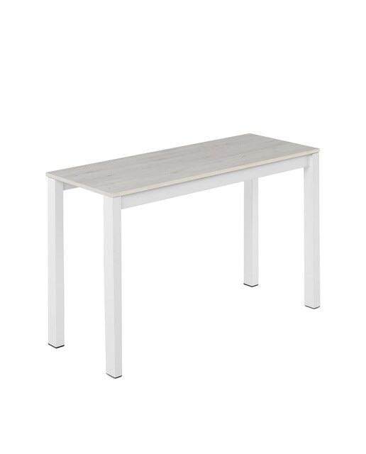 Mesa extensible con superficie laminada Ginger - Roble blanco / Blanco 100 cm Roble blanco / Blanco-2