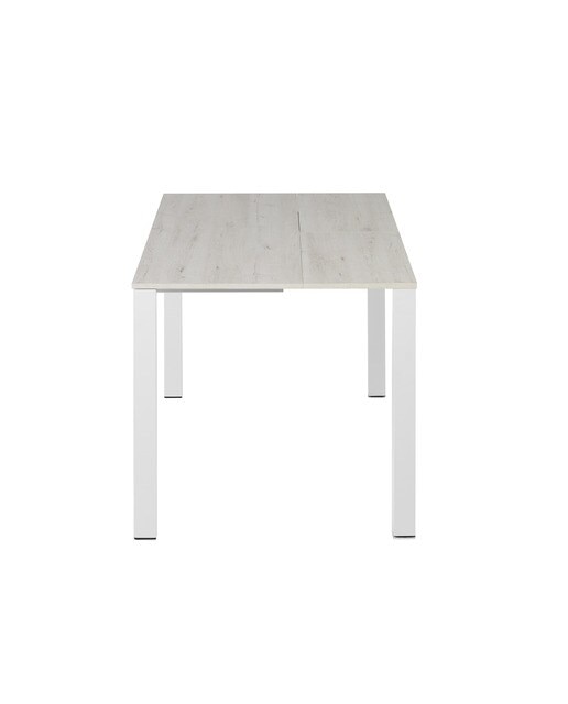 Mesa extensible con superficie laminada Ginger - Roble blanco / Blanco 100 cm Roble blanco / Blanco-3