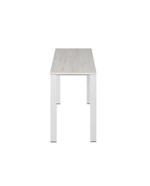 Mesa extensible con superficie laminada Ginger - Roble blanco / Blanco 100 cm Roble blanco / Blanco-4
