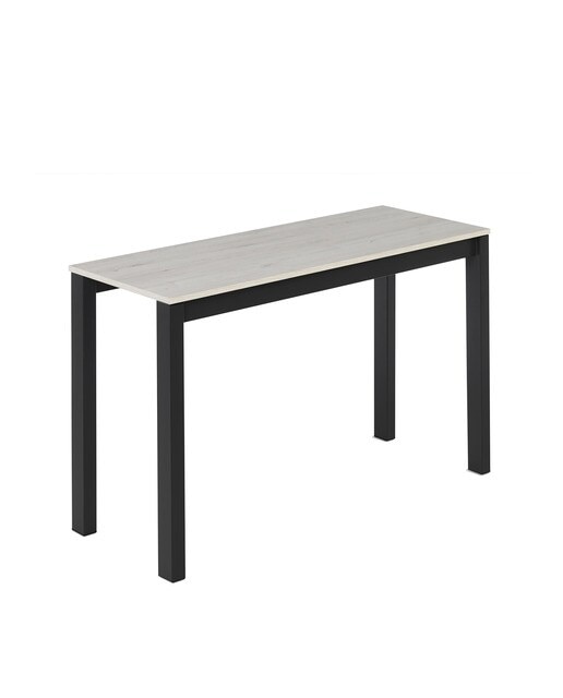 Imagen 2 de Mesa extensible con superficie laminada Ginger - Roble blanco / Negro 100 cm Roble blanco / Negro