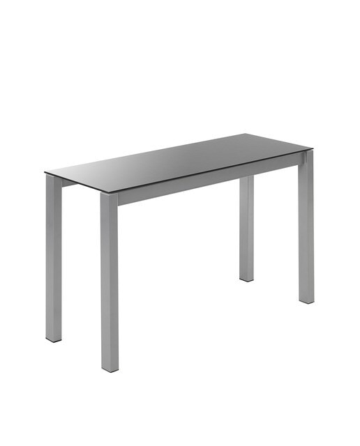 Mesa extensible de cristal Ginger - Antracita / Aluminio 100 cm Antracita / Aluminio-2