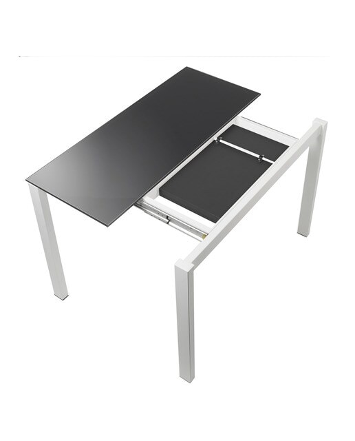 Mesa extensible de cristal Ginger - Antracita / Blanco 100 cm Antracita / Blanco-5